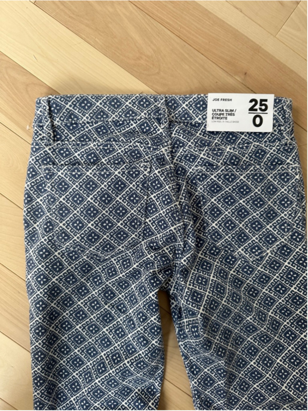 Y2K Pattern Skinny Jeans Size 25 / 0 Low Rise Stretch – Deadstock - Picture 10 of 10